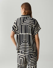 Bluse gemustert aus Viskose - 20003-natural glaze - Creme