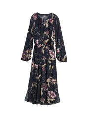 Maxi-Kleid mit Blumenmuster - 38400-big flower design - Blau