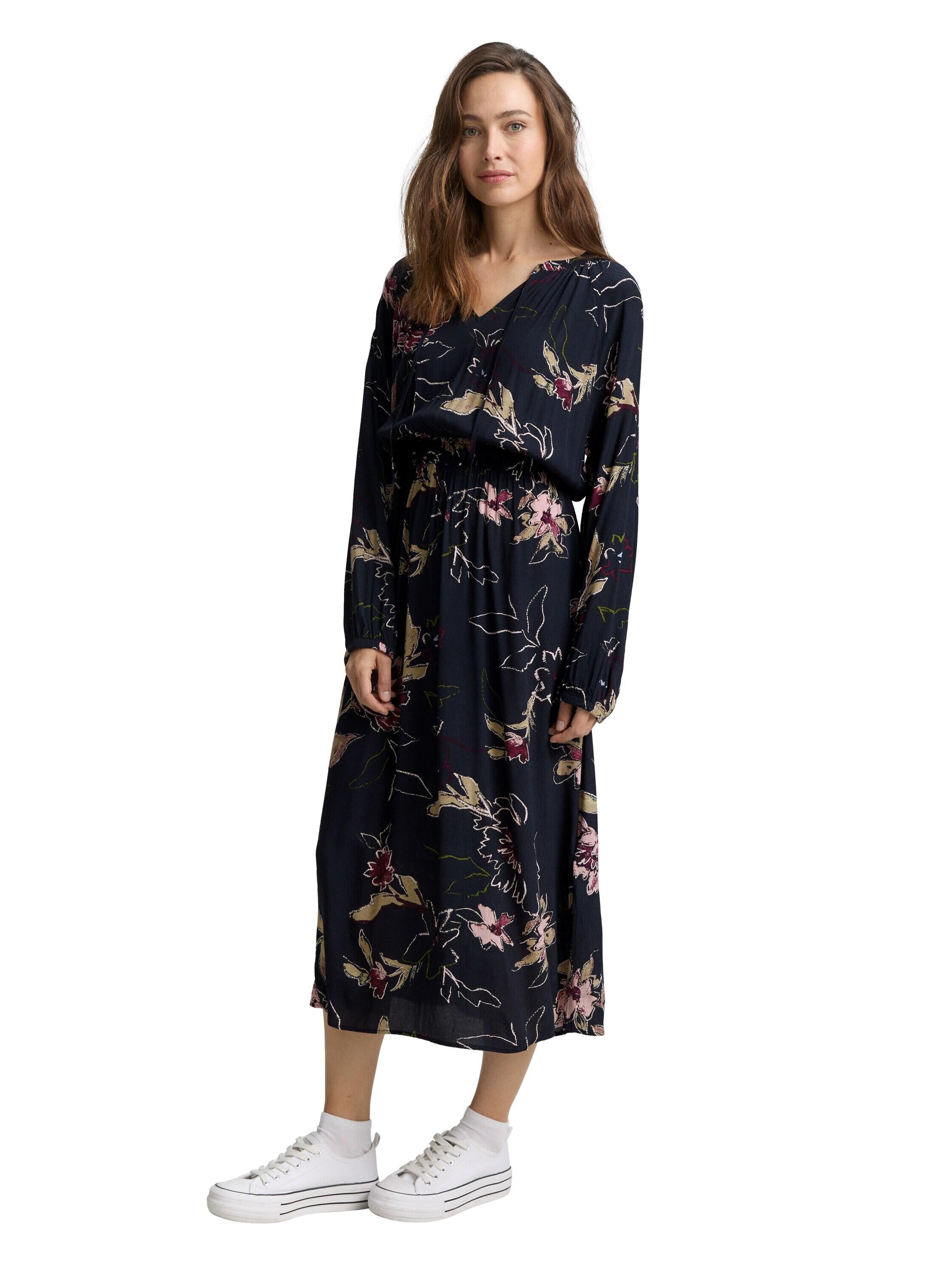 Maxi-Kleid mit Blumenmuster - 38400-big flower design - Blau