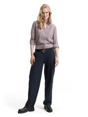 Hemdbluse aus Baumwolle - 16427-bordeaux red - Rot