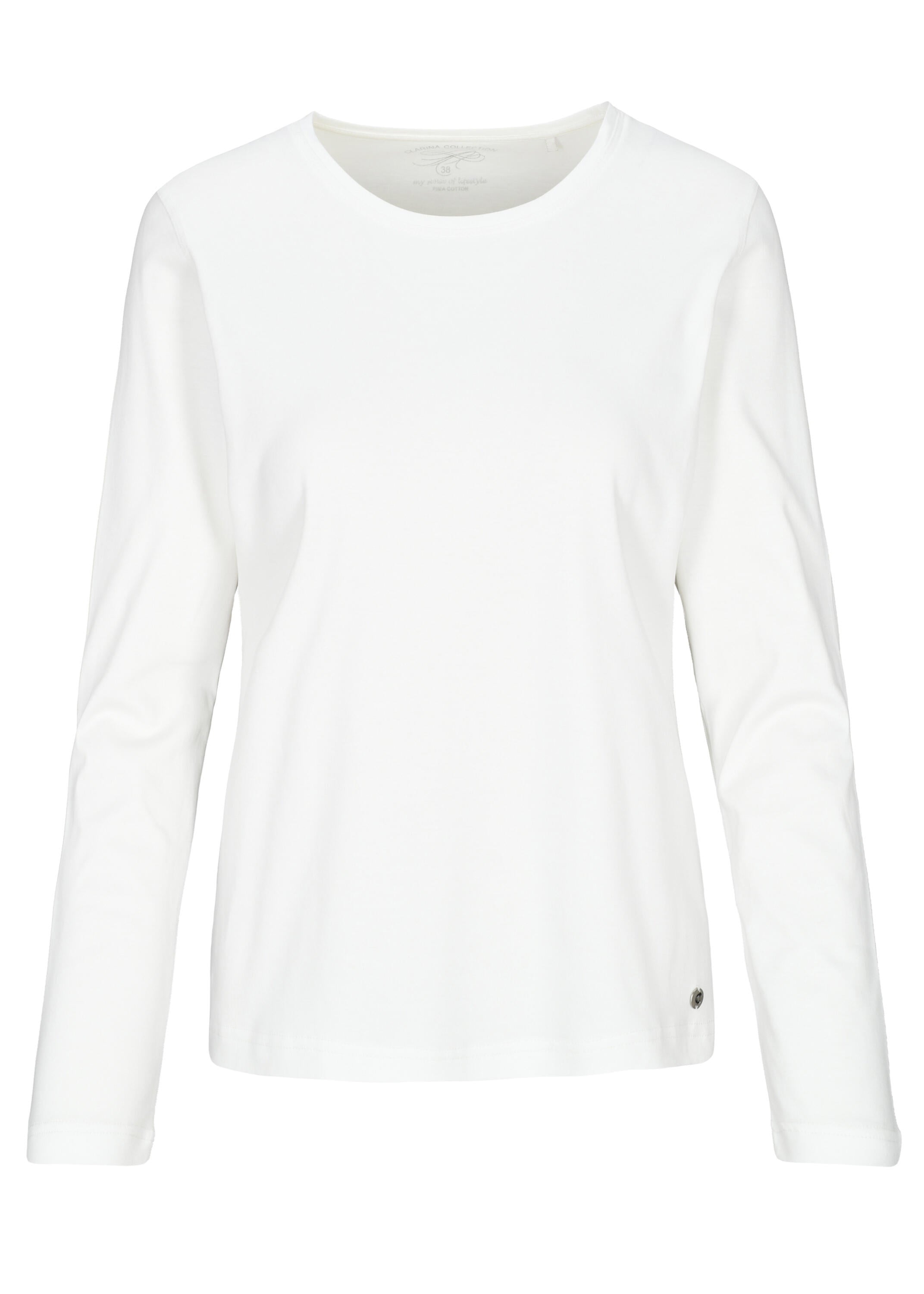 Langarmshirt aus Baumwolle - 102 102 OFFWHITE - Creme