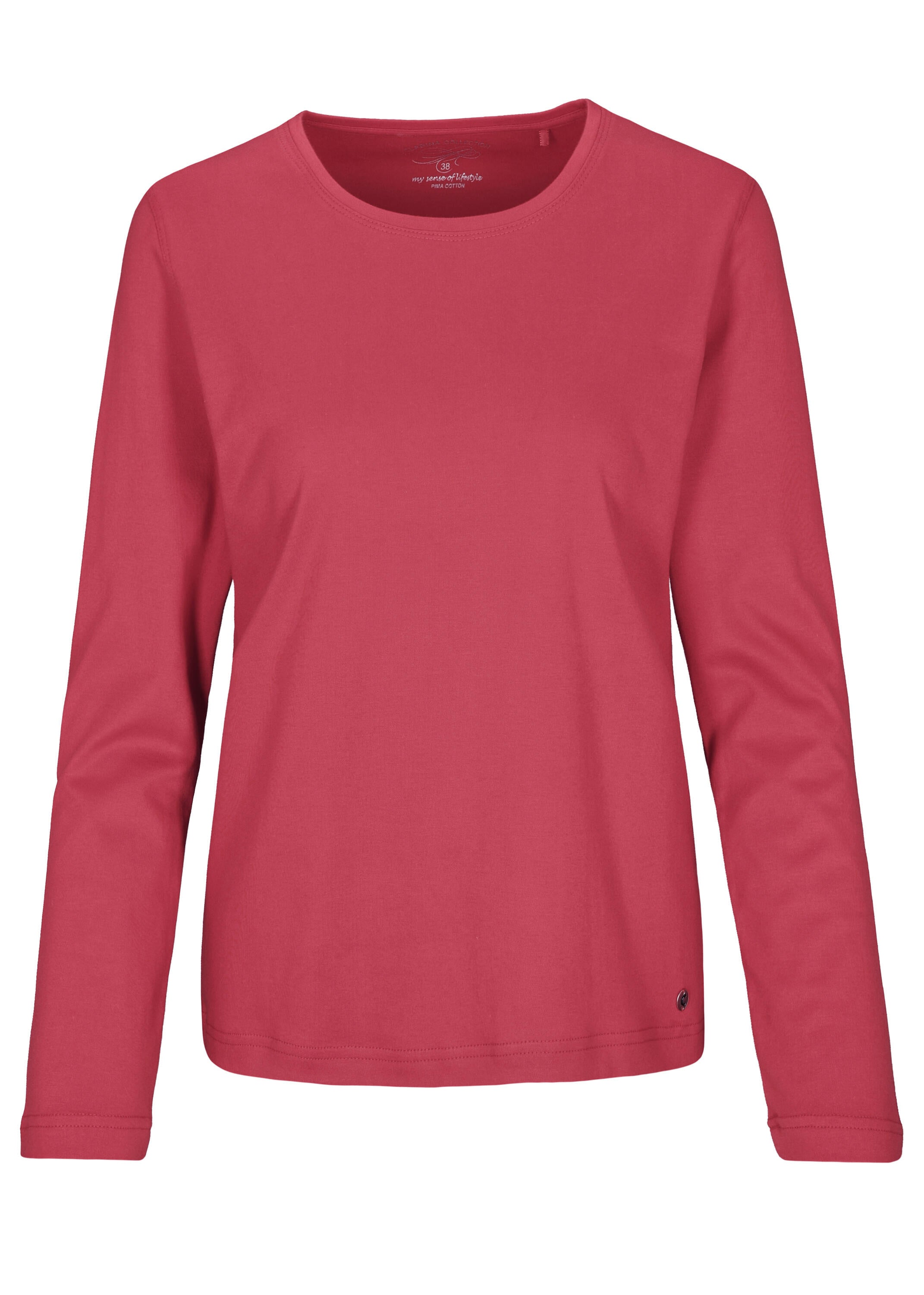 Langarmshirt aus Baumwolle - 445 445 BURGUNDY - Rot