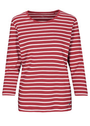 Langarmshirt aus Baumwolle - 445 445 BURGUNDY-OFFWHIT - Rot