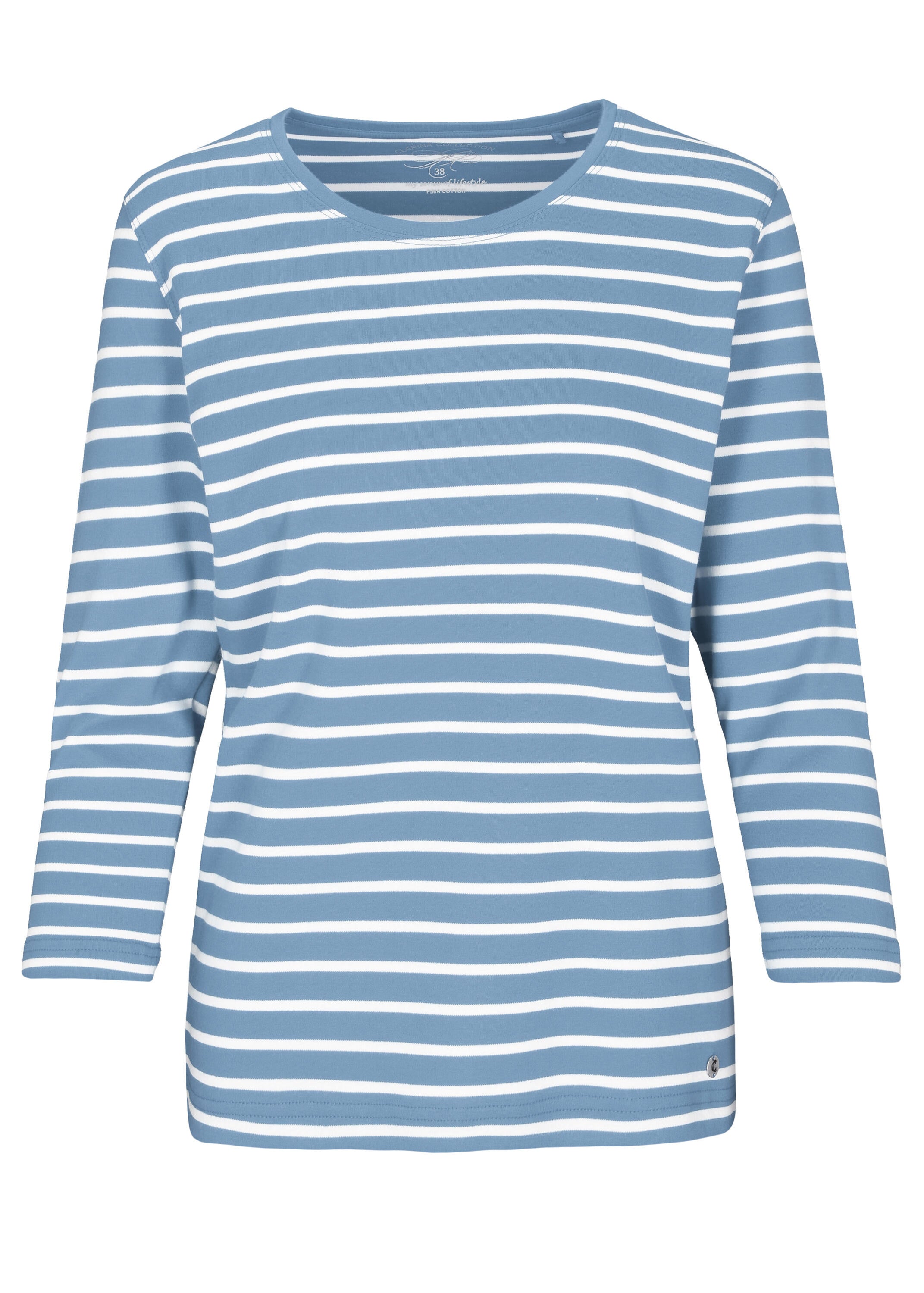 Langarmshirt aus Baumwolle - 616 616 JEANS-OFFWHITE - Blau