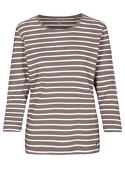 Langarmshirt aus Baumwolle - 743 743 MOKKA-OFFWHITE - Braun