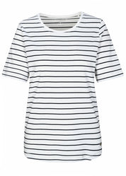 T-Shirt aus Baumwolle - 100 WEISS-MARINE - Weiß