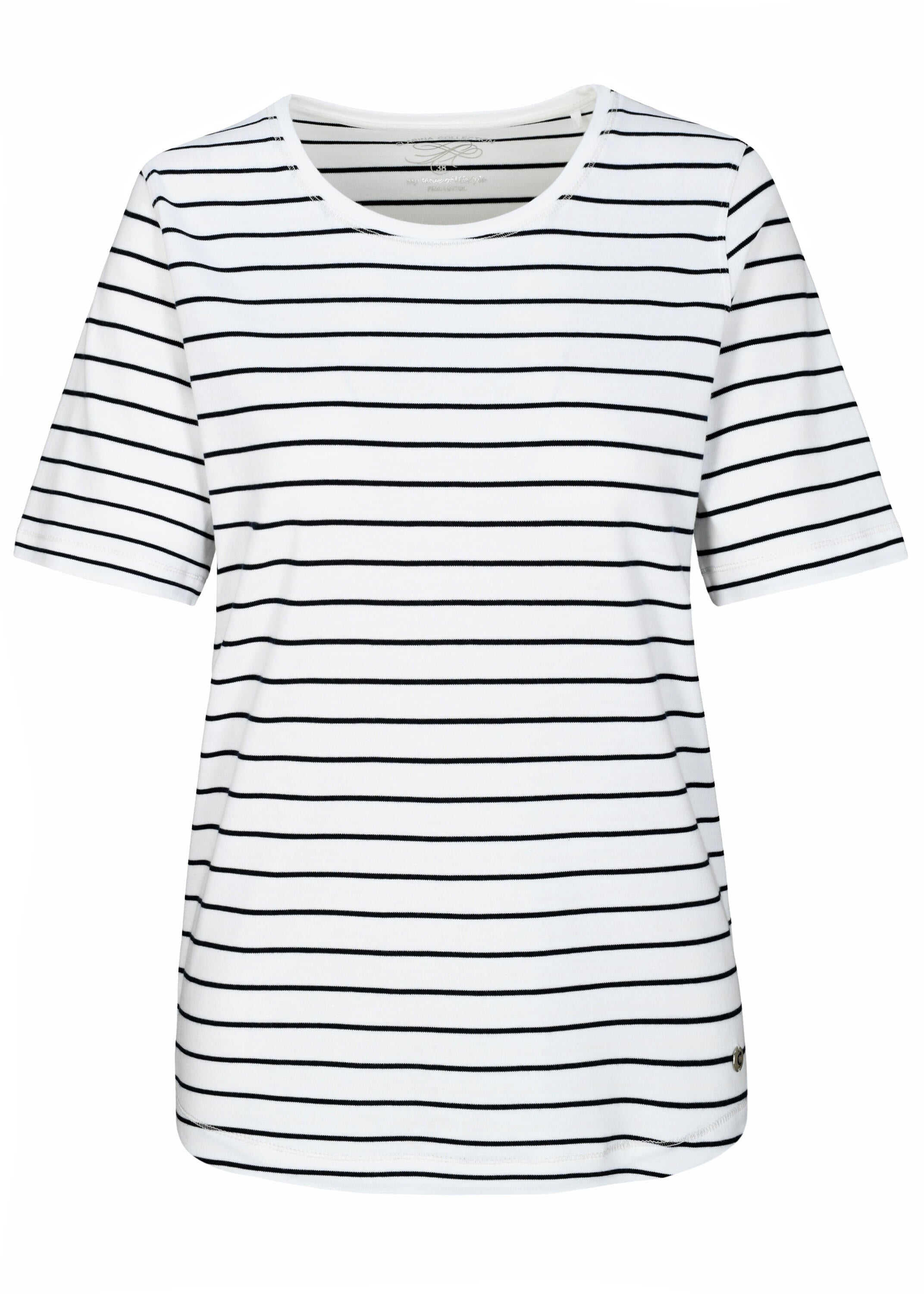 T-Shirt aus Baumwolle - 100 WEISS-MARINE - Weiß