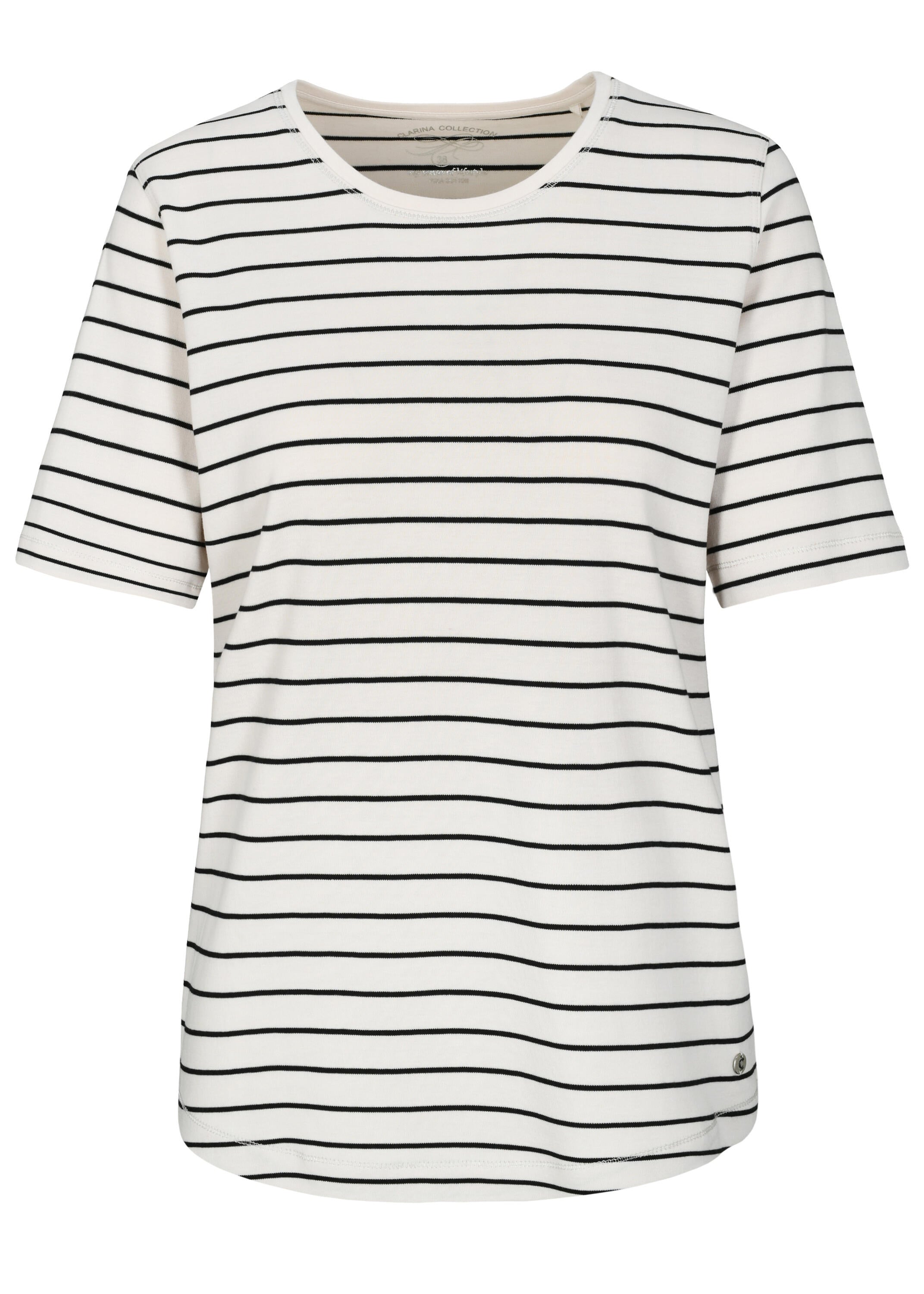 T-Shirt aus Baumwolle - 209 SAND-SCHWARZ - Beige