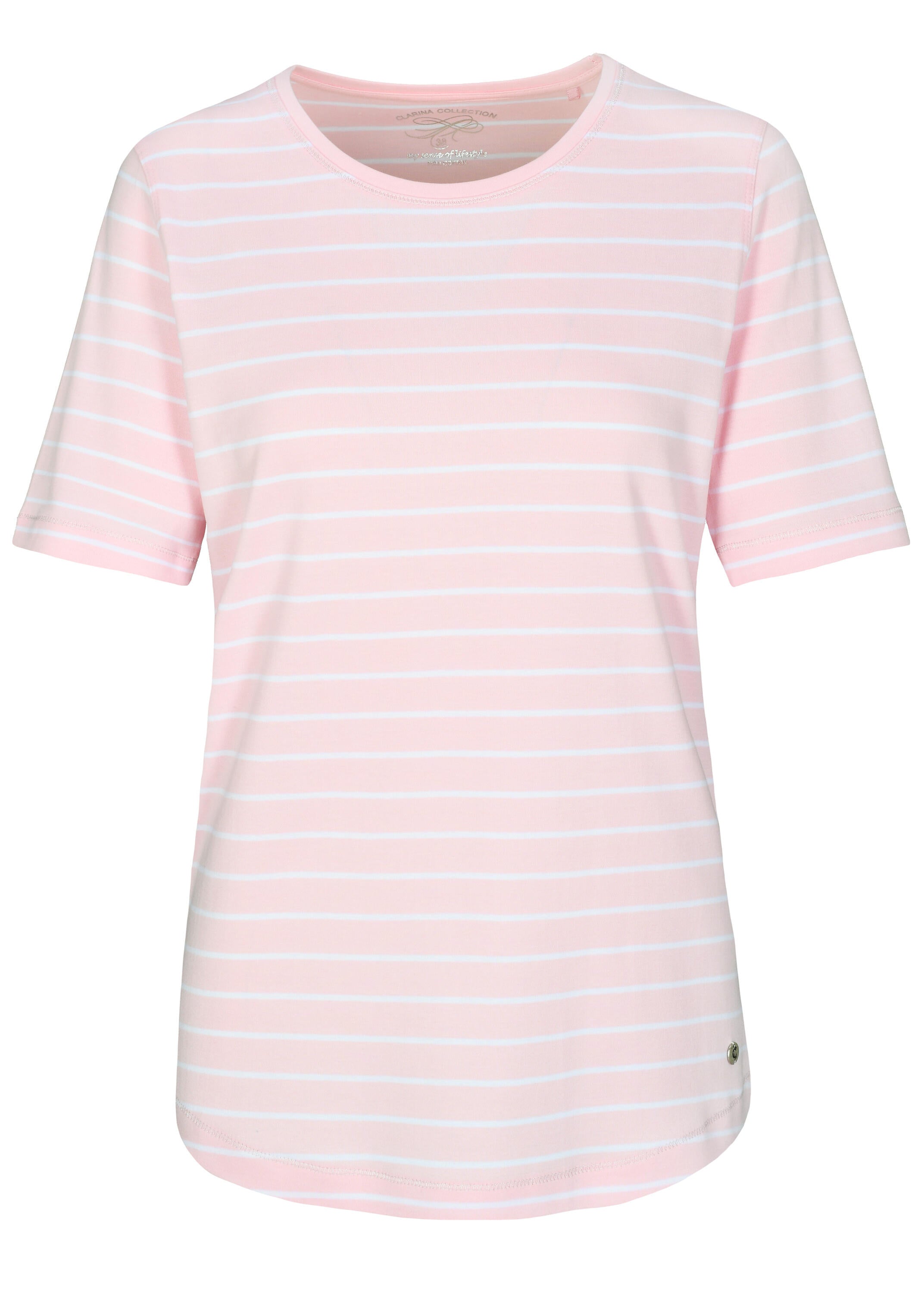 T-Shirt aus Baumwolle - 410 ROSE-WEISS - Rosa