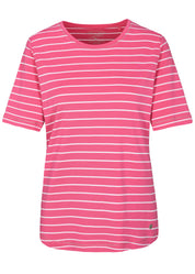 T-Shirt aus Baumwolle - 415 PINK-WEISS - Pink