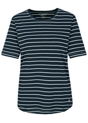 T-Shirt aus Baumwolle - 623 MARINE-WEISS - Blau