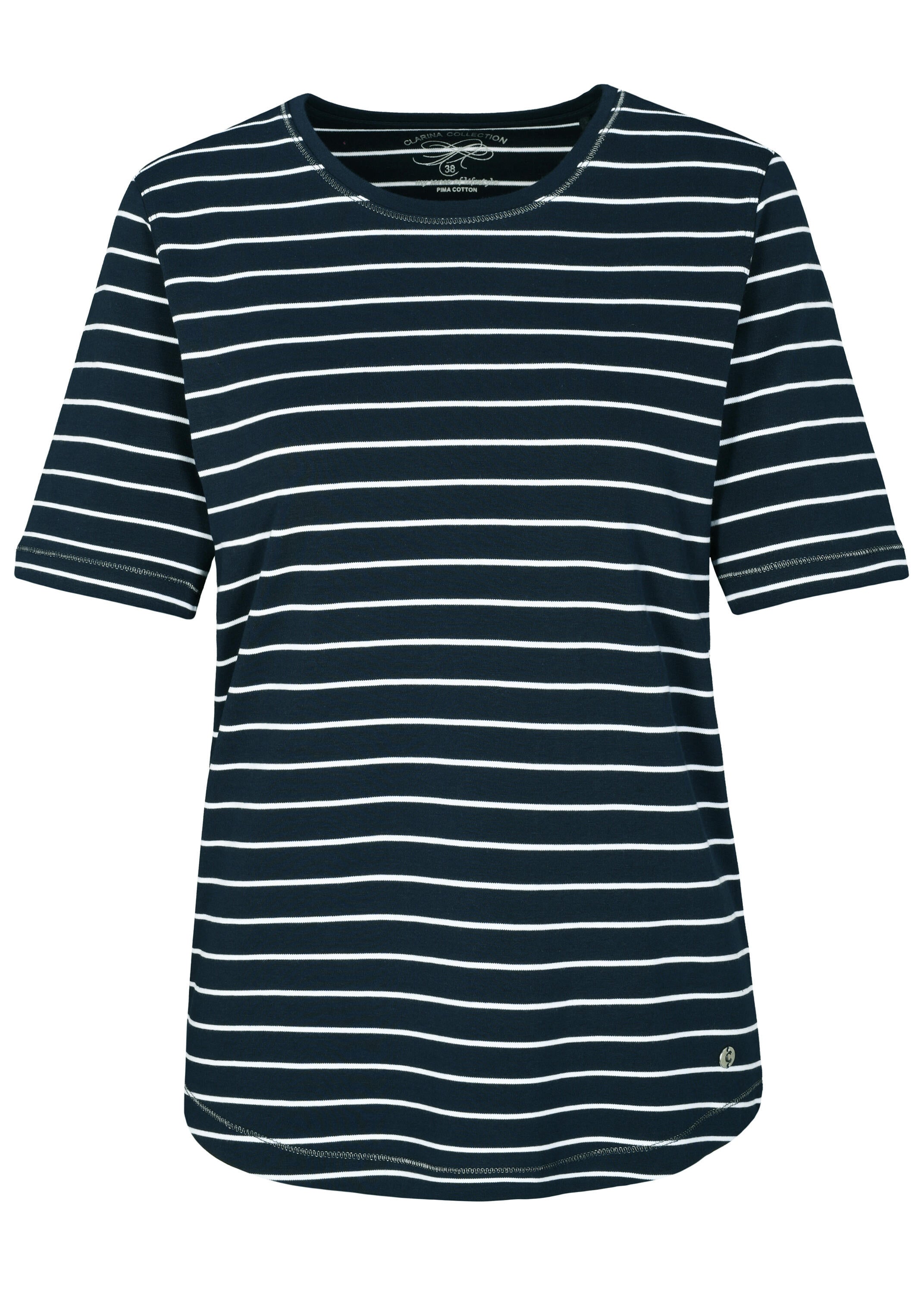 T-Shirt aus Baumwolle - 623 MARINE-WEISS - Blau