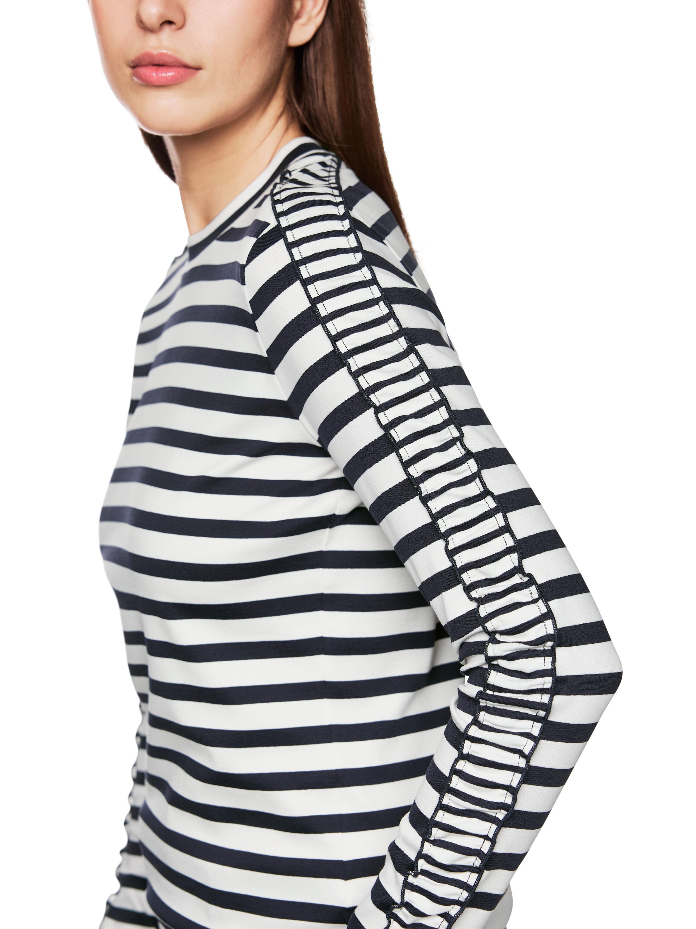 Langarmshirt gestreift aus Baumwolle - 394 - Blau | Weiß