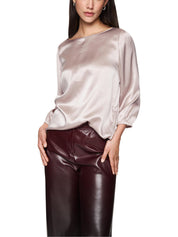 Schlupfbluse aus Seide - 702 - Beige
