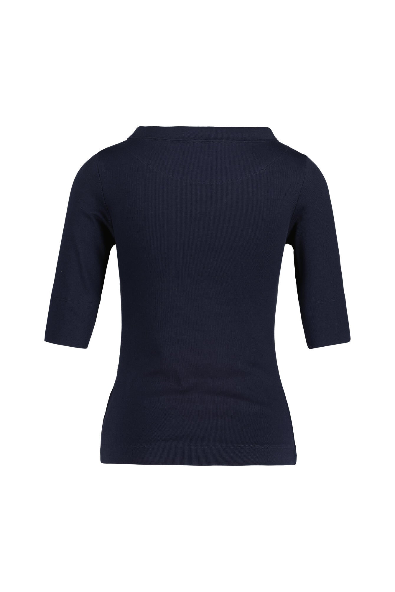 T-Sihrt aus feinem Rippstrick - 394 - Blau