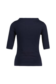 T-Sihrt aus feinem Rippstrick - 394 - Blau