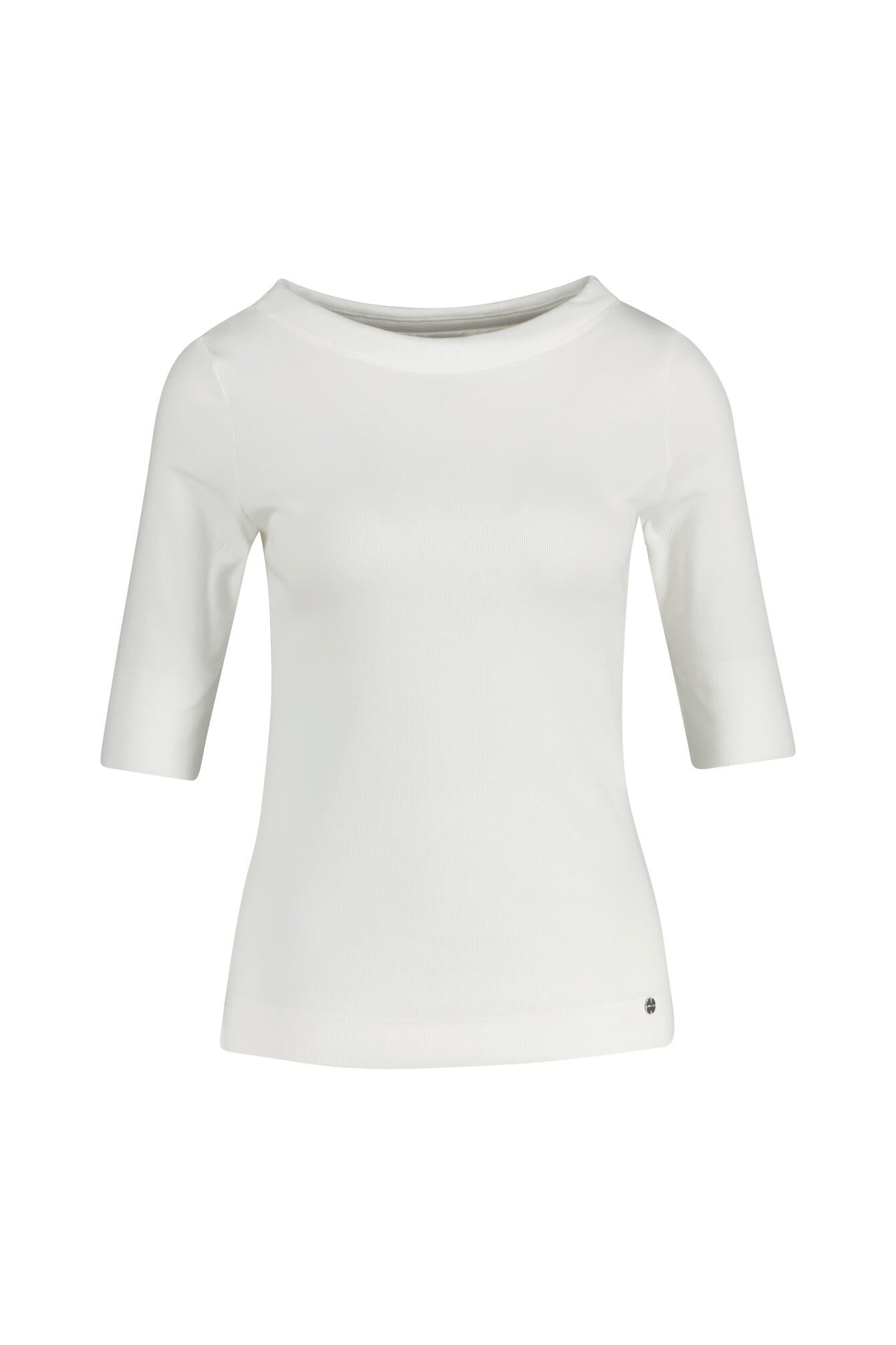 T-Sihrt aus feinem Rippstrick - 110 - Weiß