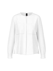 Schlupfbluse mit V-Ausschnitt - 100 - Weiß