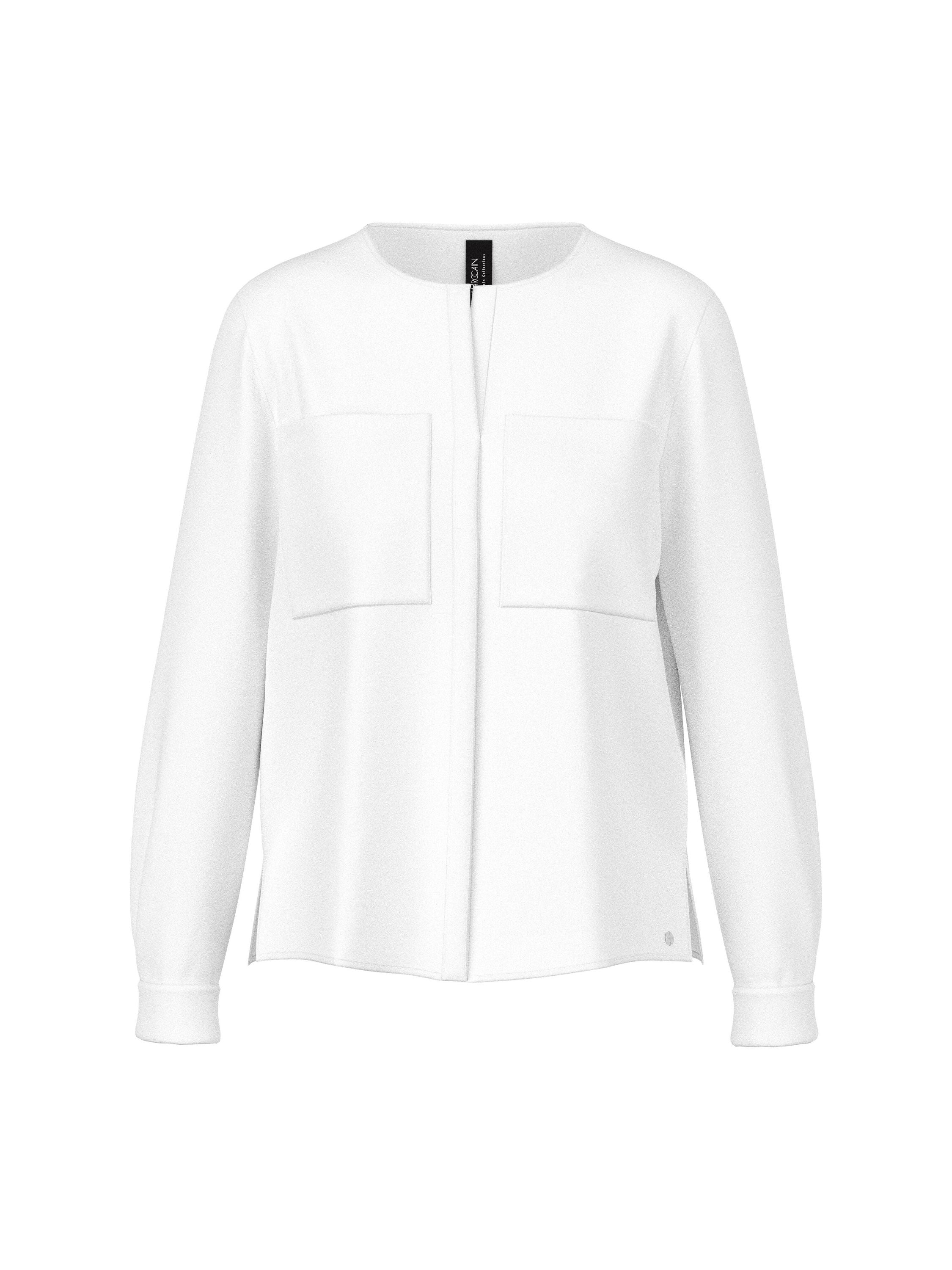 Schlupfbluse mit V-Ausschnitt - 100 - Weiß