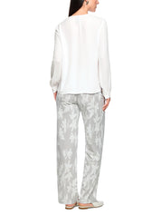 Schlupfbluse mit V-Ausschnitt - 100 - Weiß