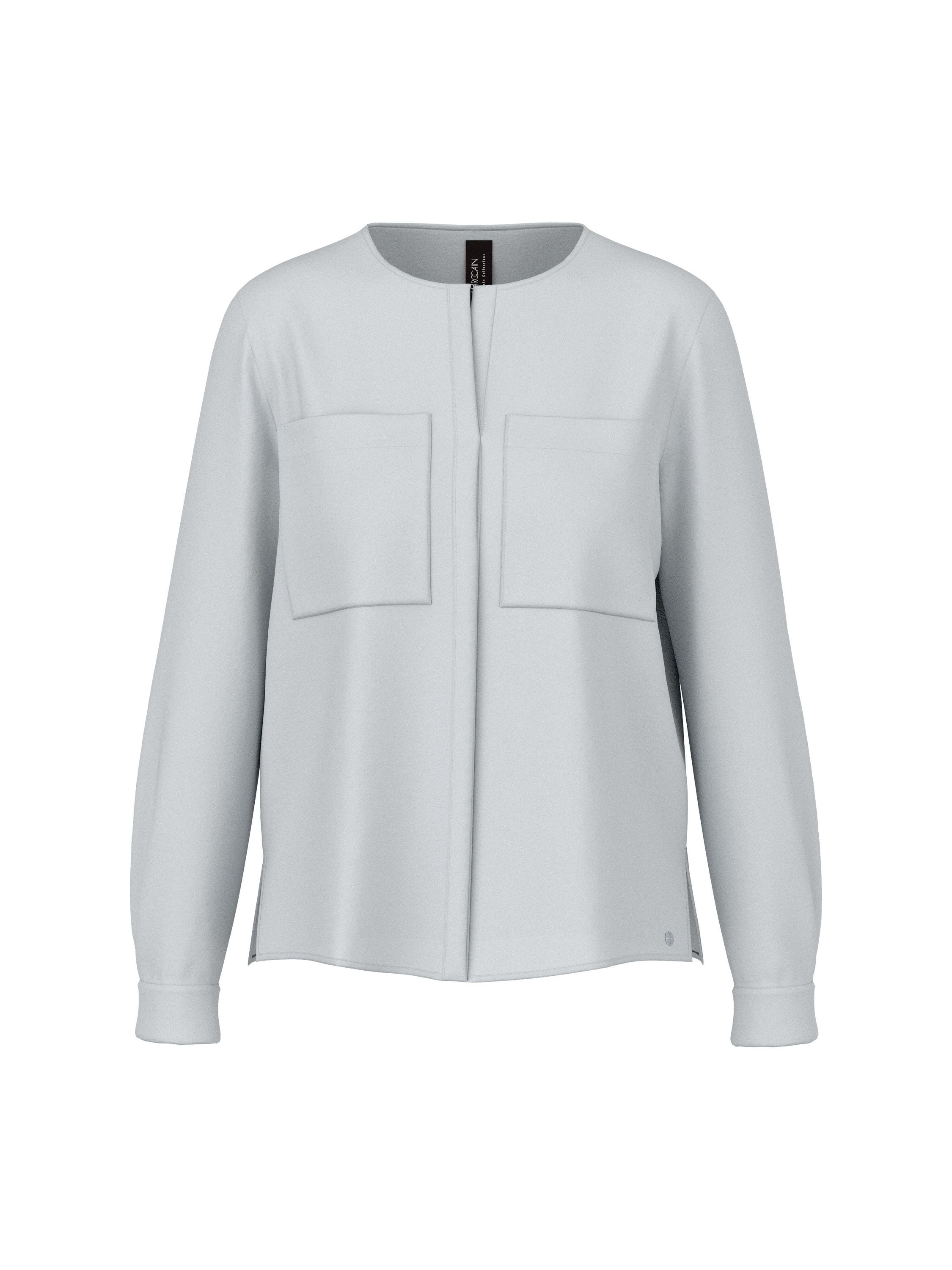 Schlupfbluse mit V-Ausschnitt - 804 - Grau