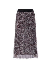 Plisseerock mit Leo Print - 293 - Violett