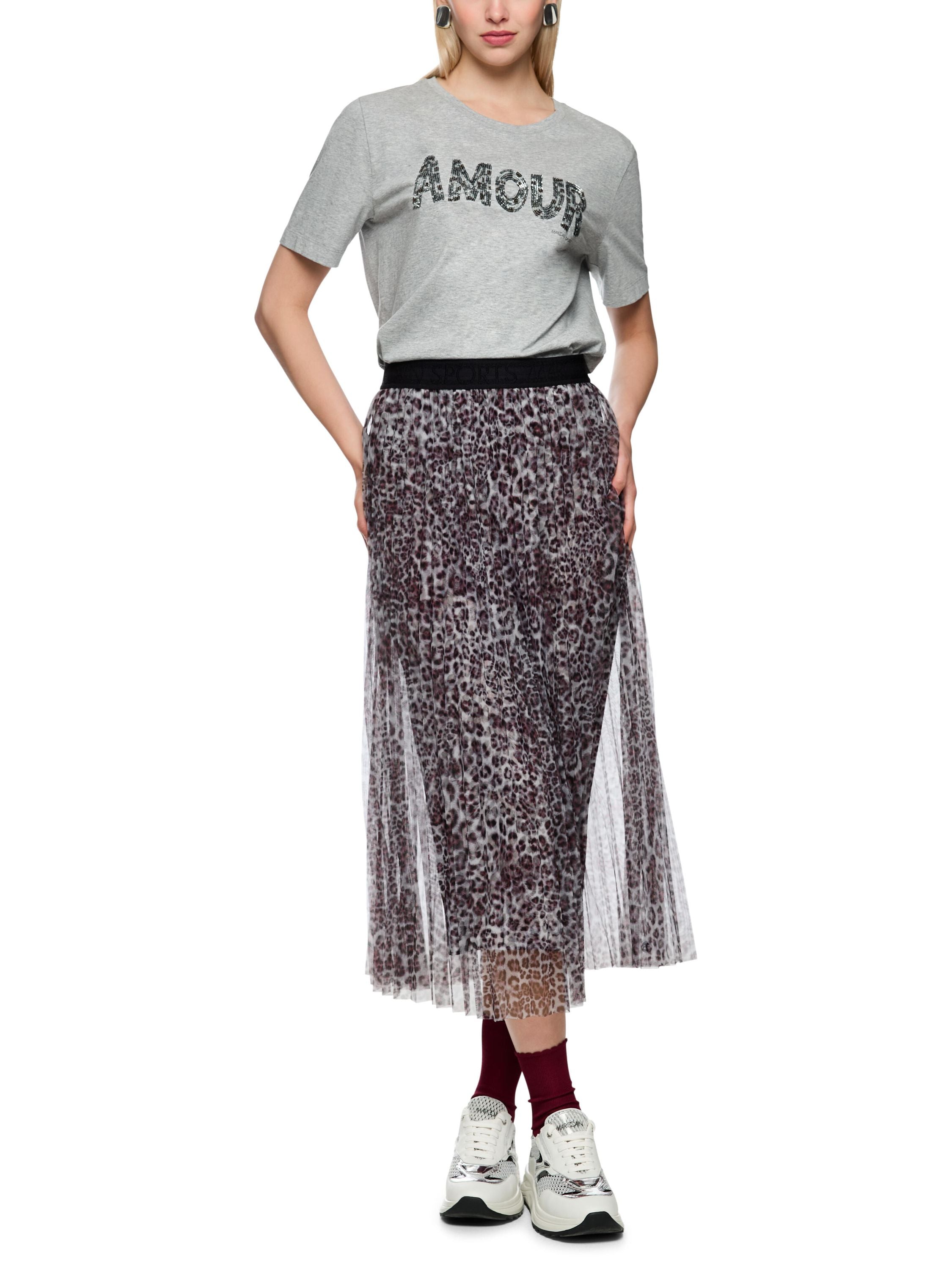 Plisseerock mit Leo Print - 293 - Violett