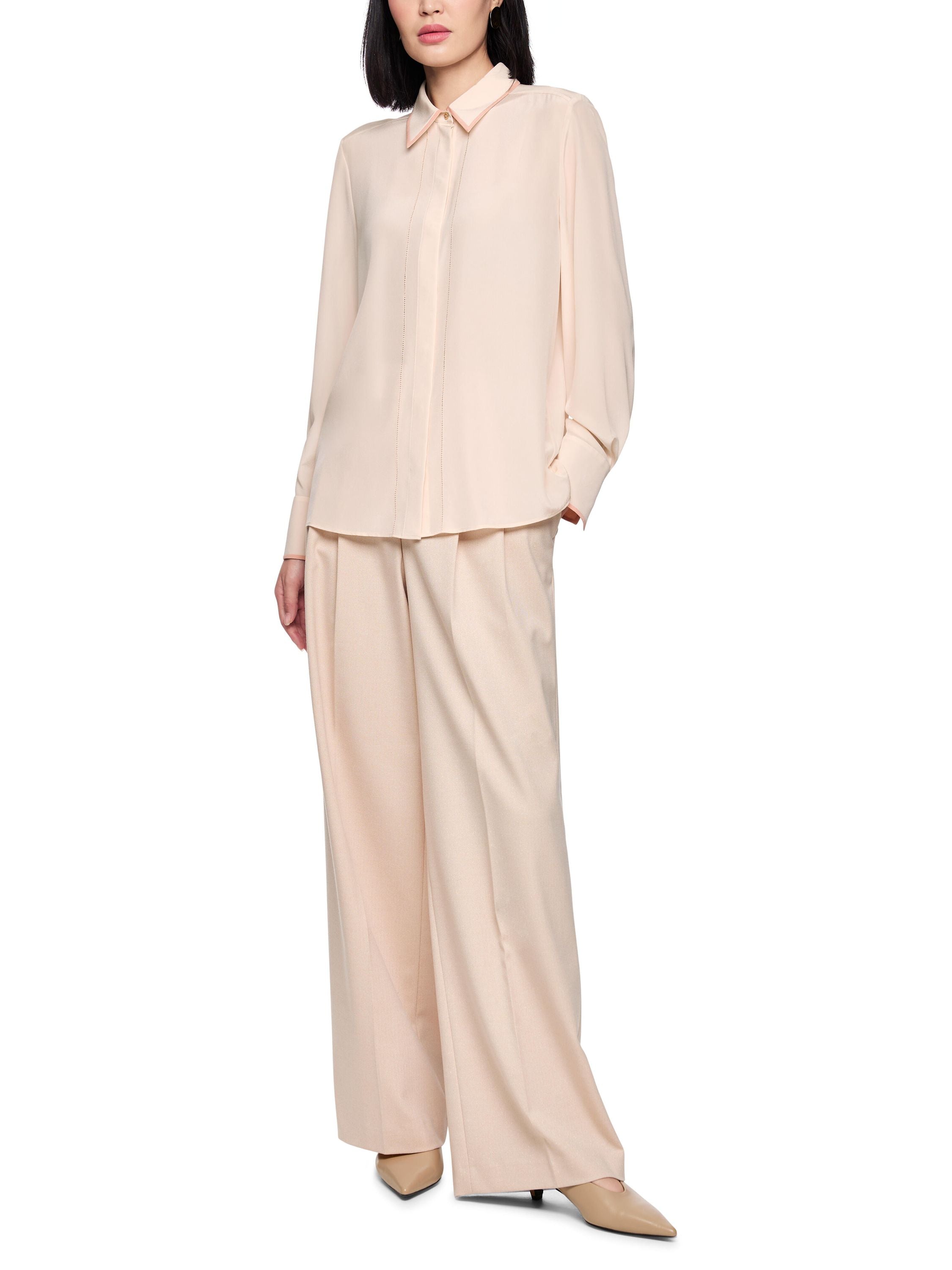 Bluse aus Seide - 153 - Beige