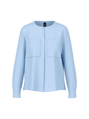 Schlupfbluse mit V-Ausschnitt - 319 - Blau