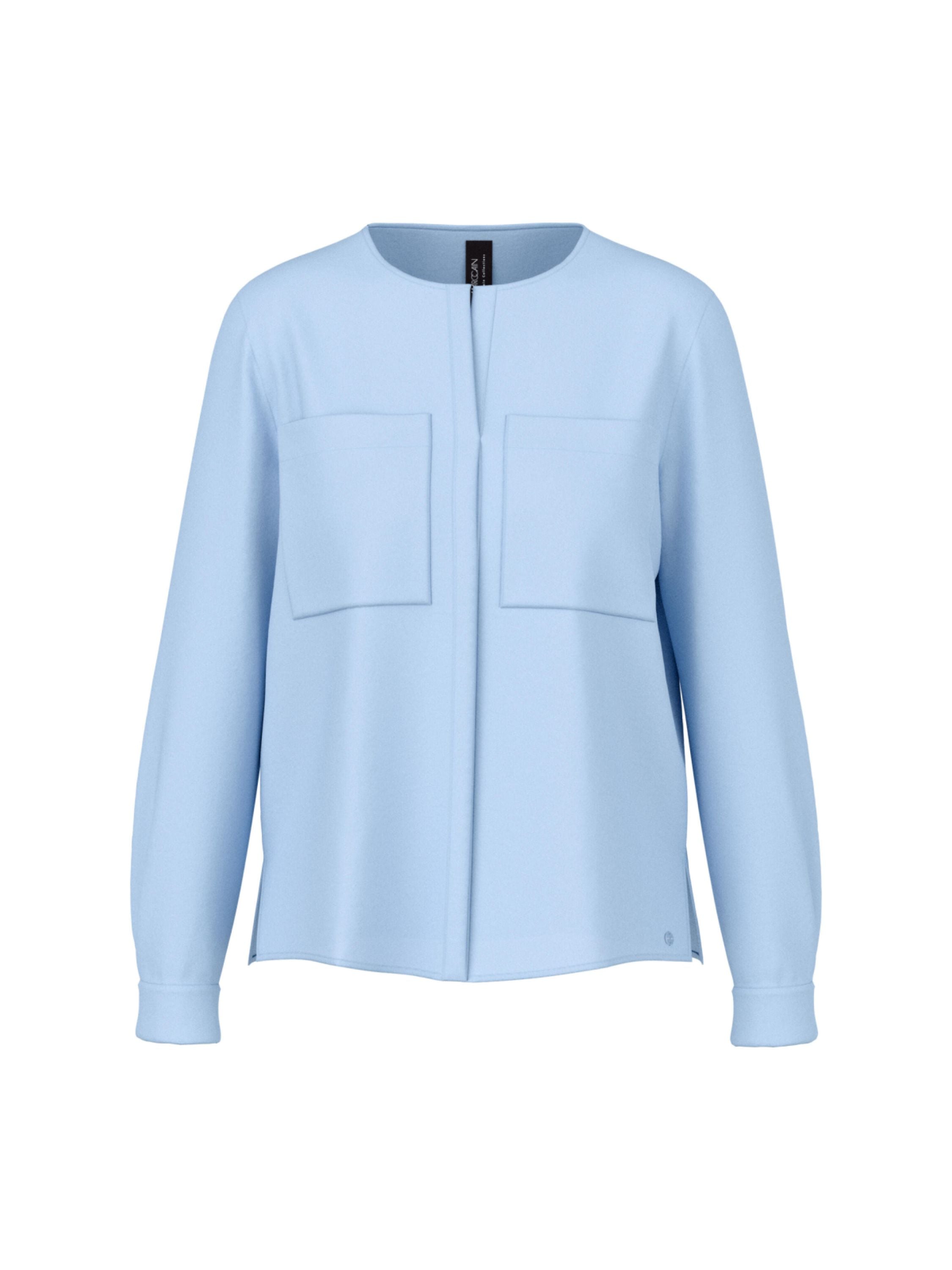 Schlupfbluse mit V-Ausschnitt - 319 - Blau