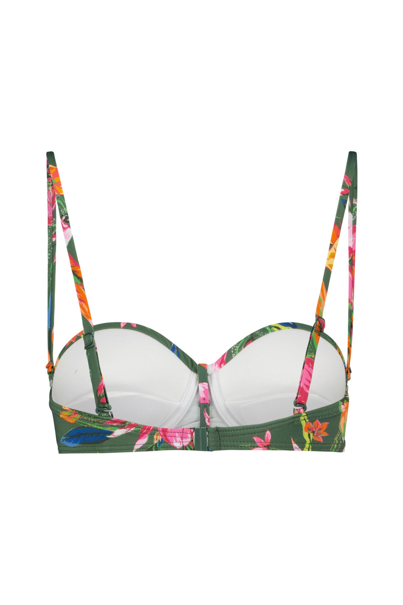Bandeau-Bikini-Top floral - 7743-oliv print - Grün