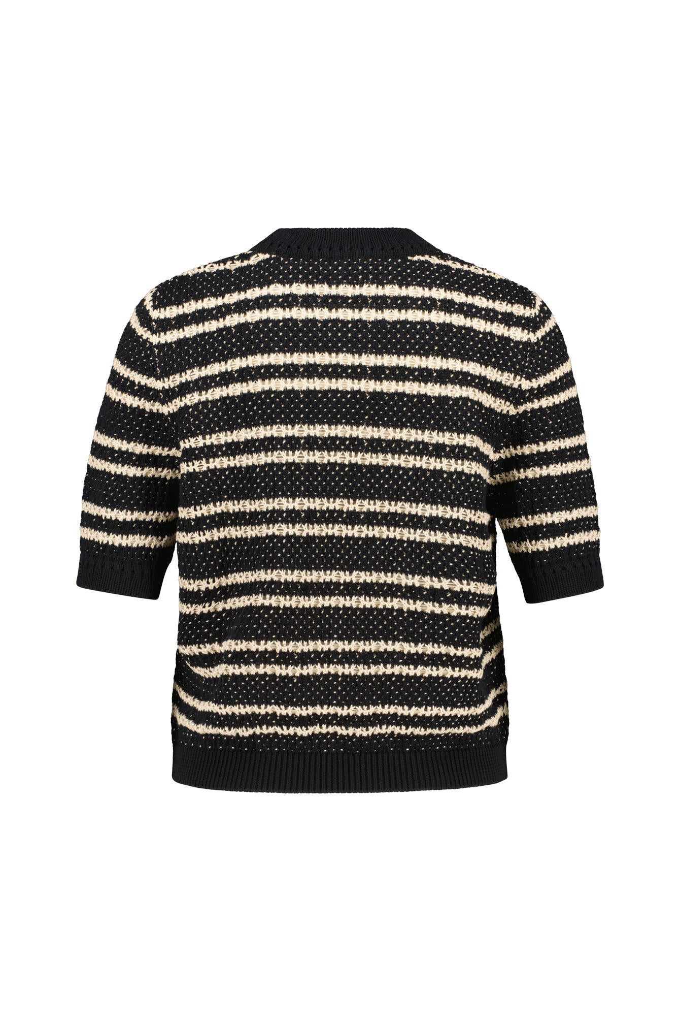 Strickpullover aus Baumwolle - 987-black patterned - Schwarz