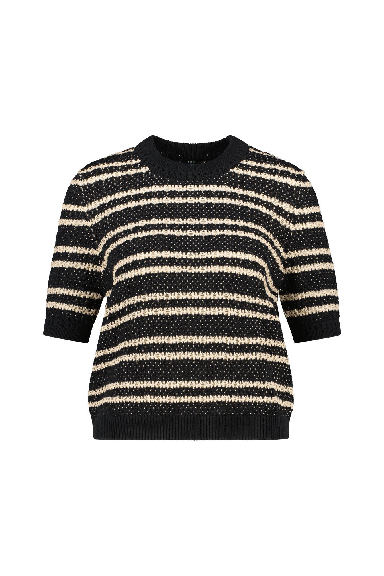 Strickpullover aus Baumwolle - 987-black patterned - Schwarz