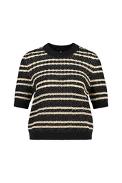 Strickpullover aus Baumwolle - 987-black patterned - Schwarz