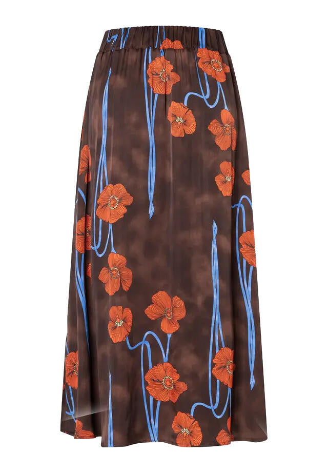 Satinrock aus Viskose - 4284 - Braun