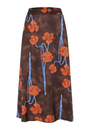 Satinrock aus Viskose - 4284 - Braun