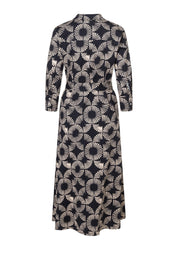 Hemdblusenkleid Maxi aus Baumwolle - 2790 - Blau