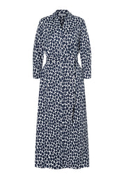 Hemdblusenkleid Maxi aus Baumwolle - 2375 - Blau