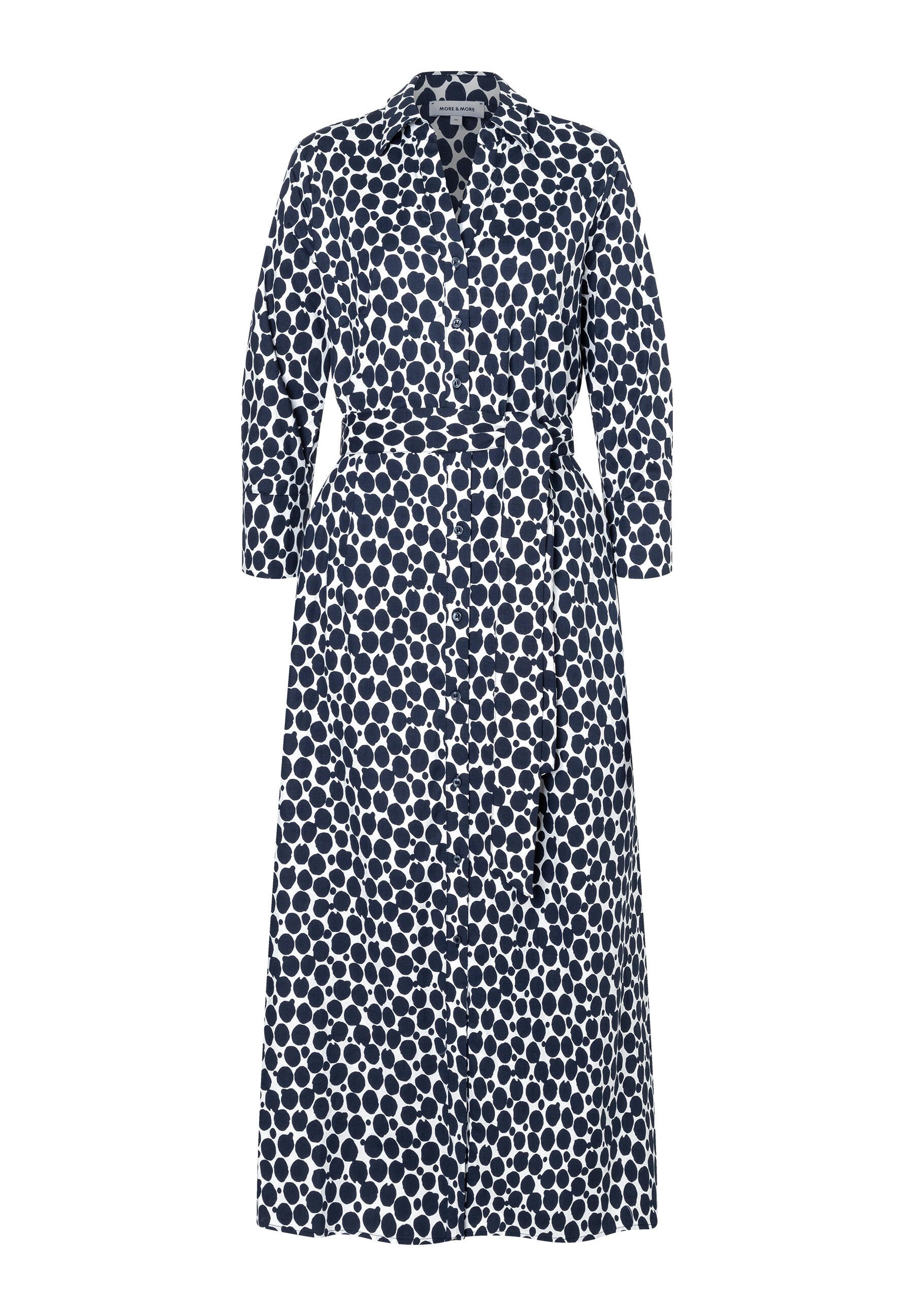 Hemdblusenkleid Maxi aus Baumwolle - 2375 - Blau