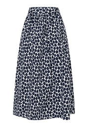 A-Linie-Rock Midi aus Baumwolle - 2375 - Blau