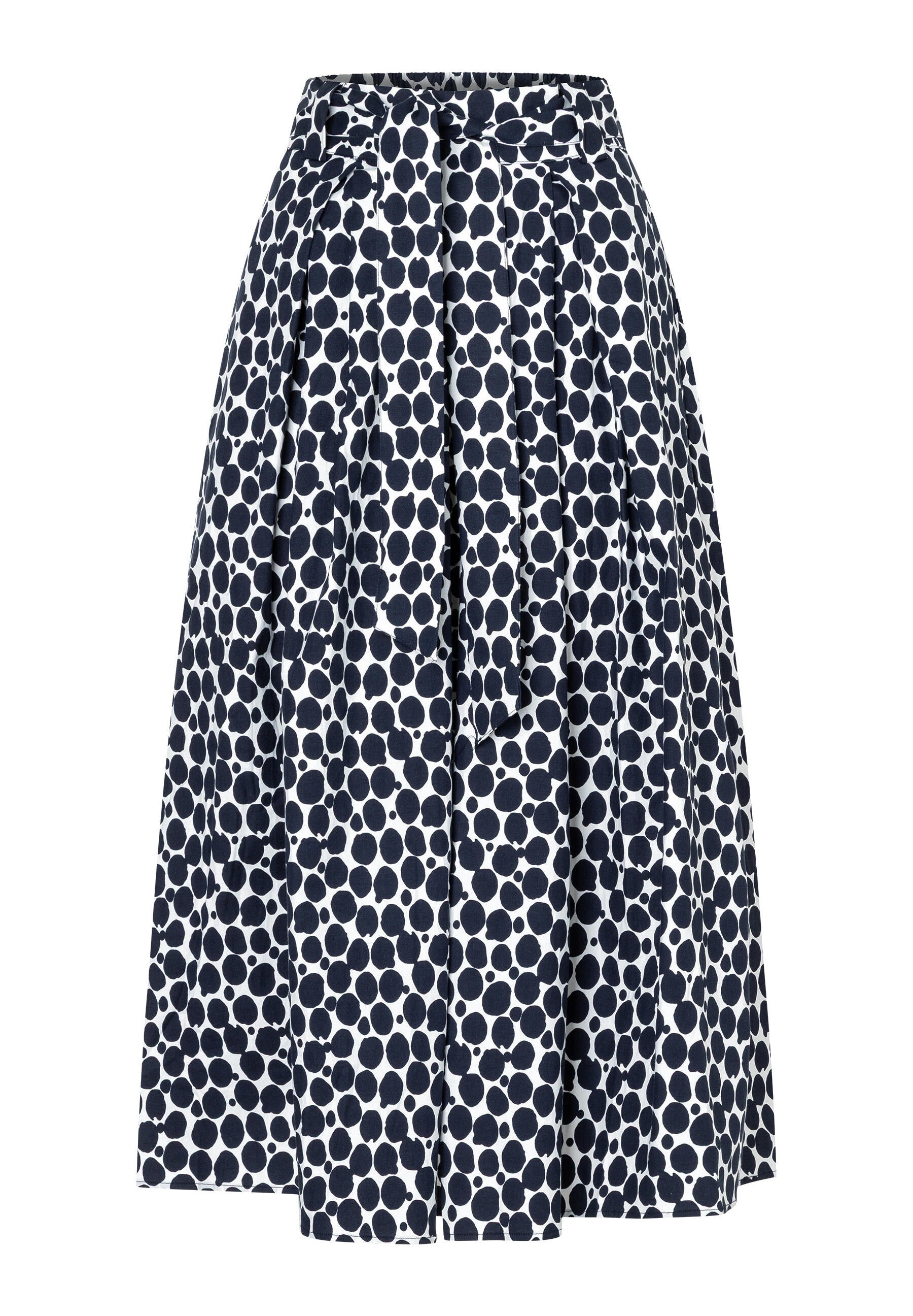 A-Linie-Rock Midi aus Baumwolle - 2375 - Blau