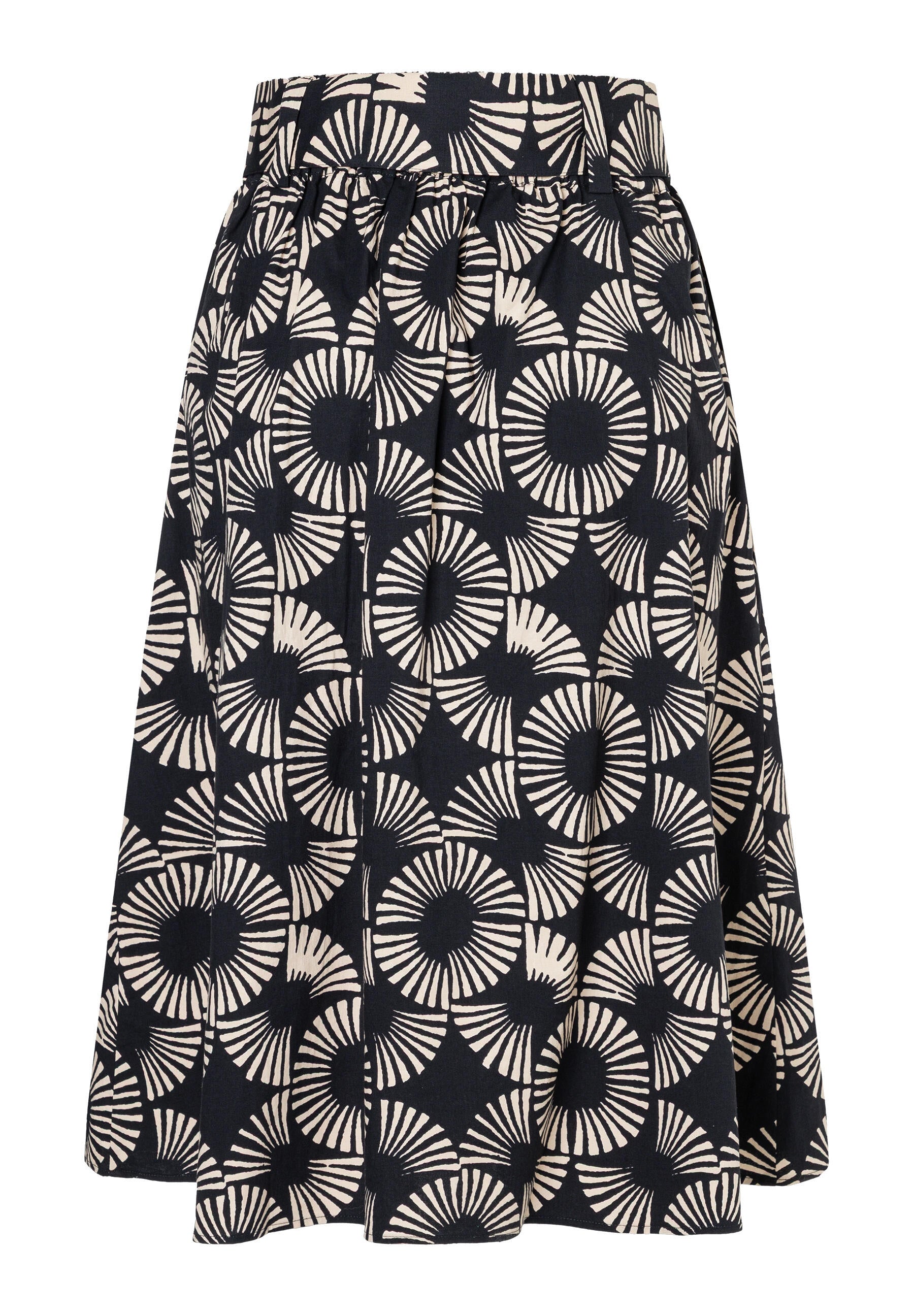 A-Linie-Rock Midi aus Baumwolle - 2790 - Blau