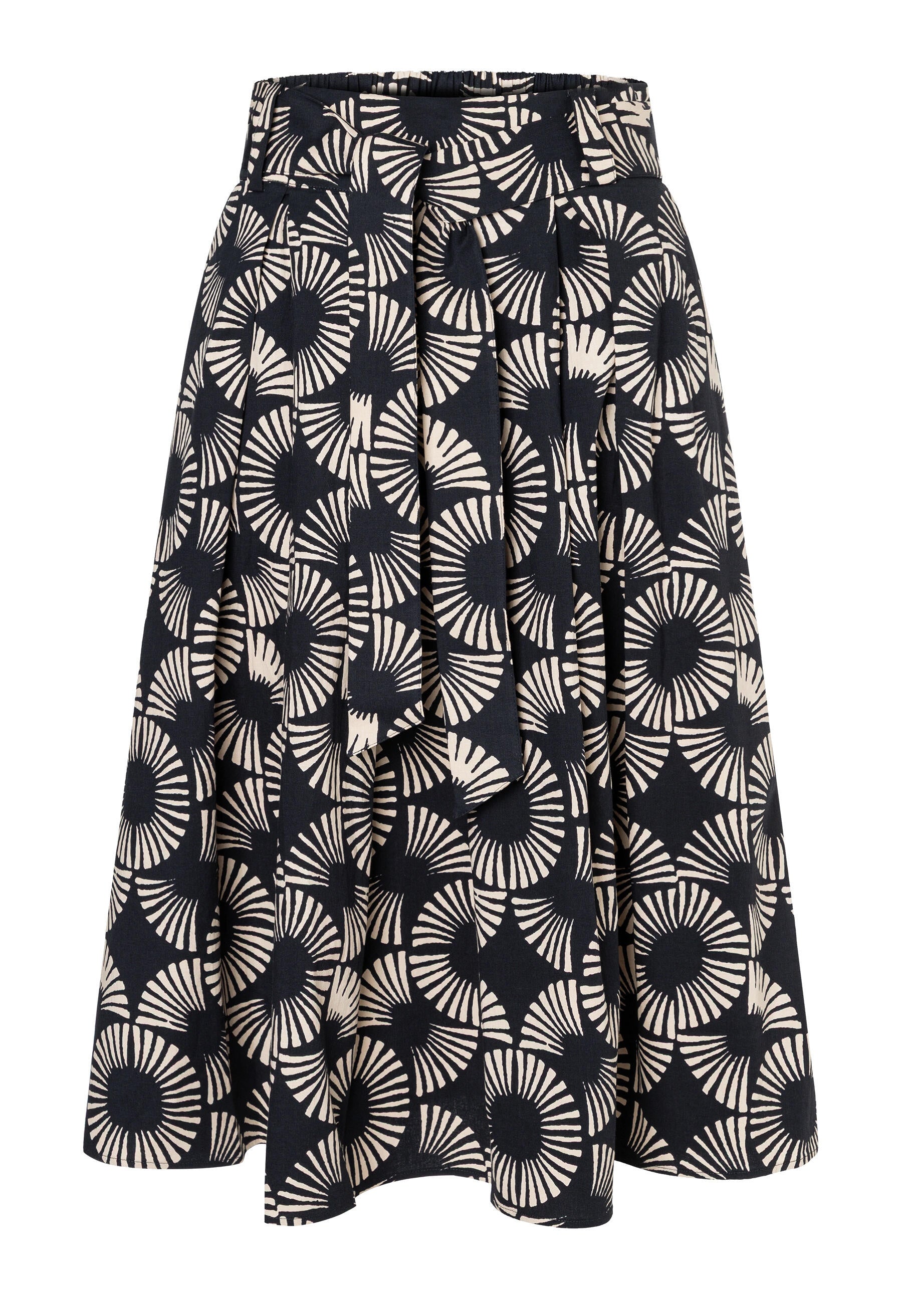 A-Linie-Rock Midi aus Baumwolle - 2790 - Blau