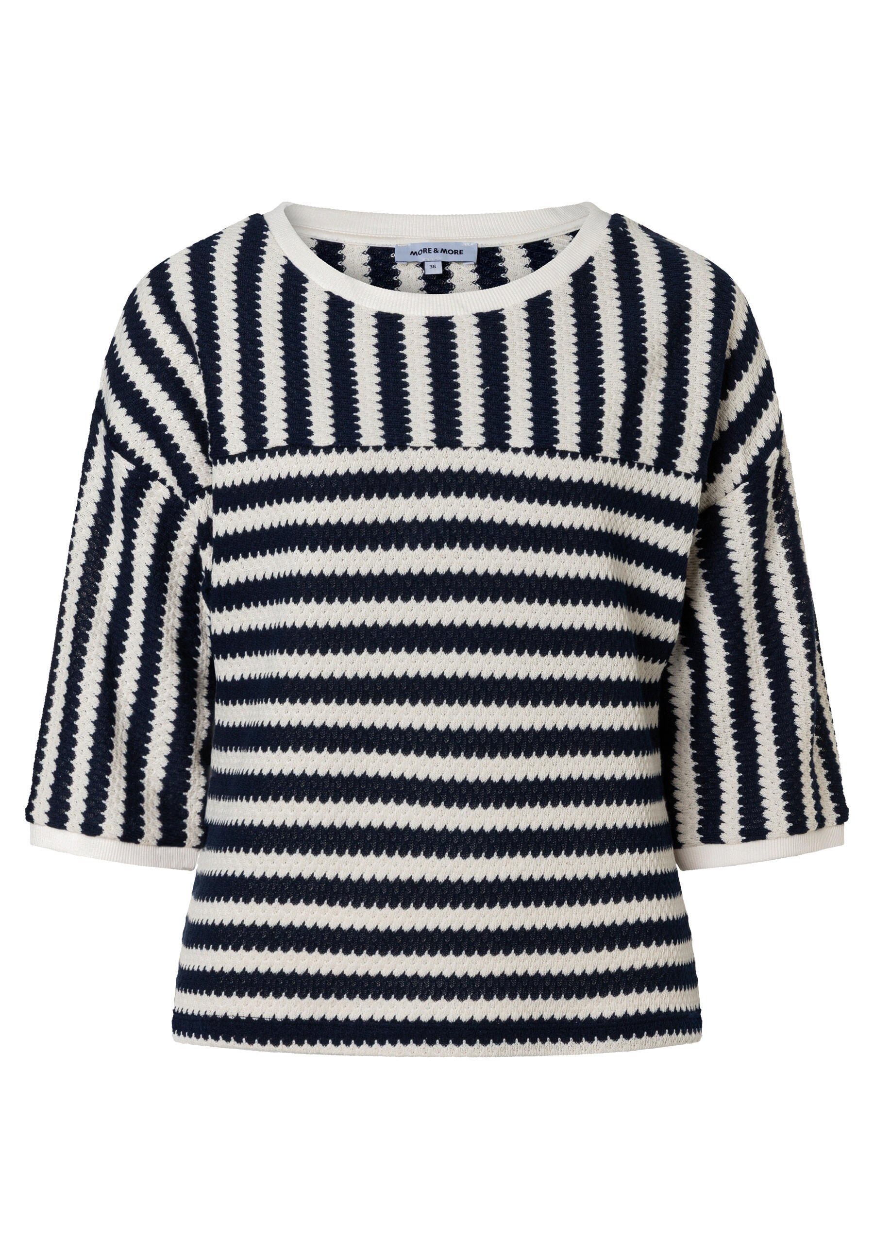 Strick-T-Shirt aus Baumwolle - 2041 - Blau