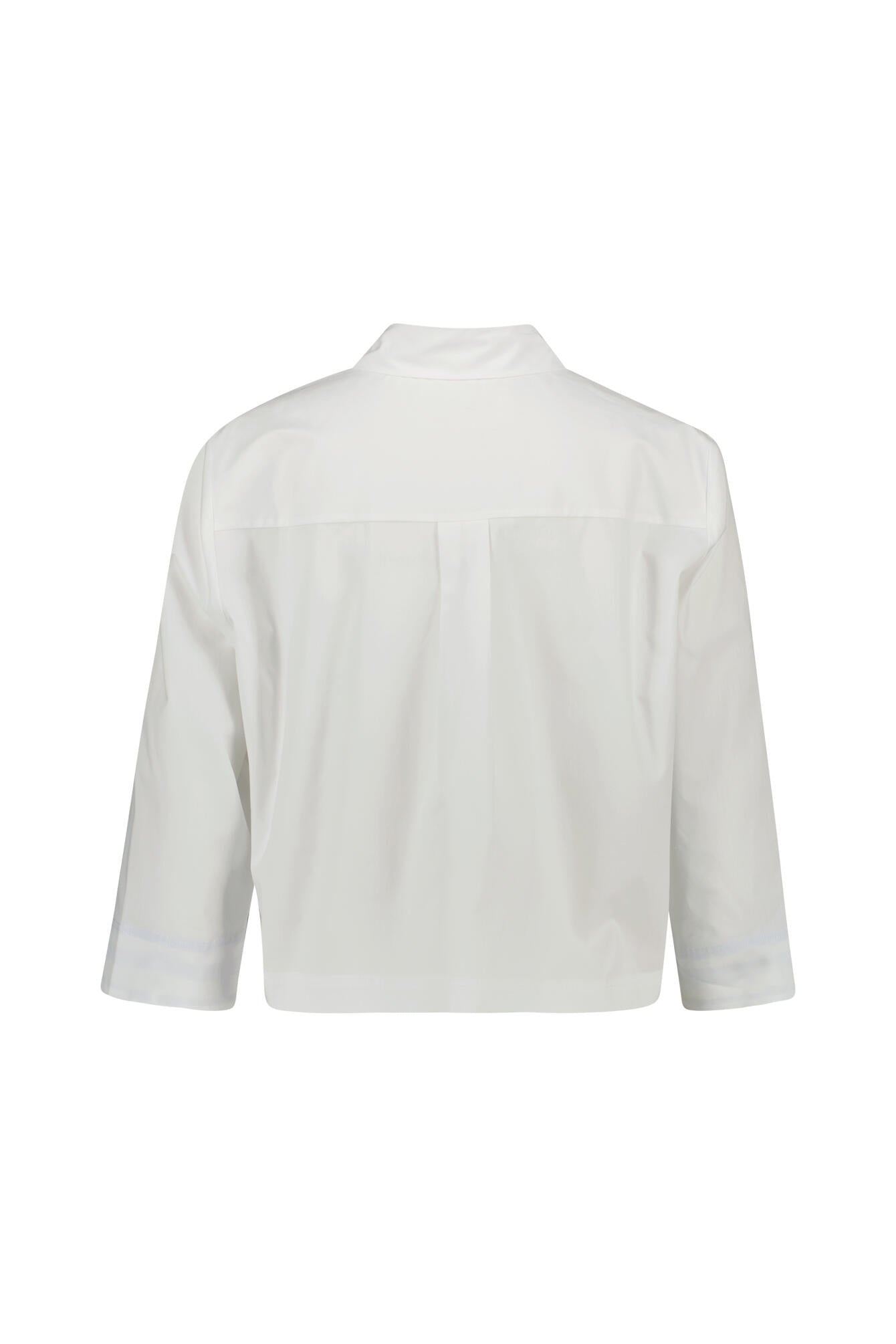 Bluse cropped aus Baumwollmix - 0010 - Weiß