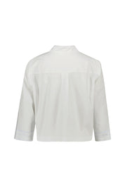 Bluse cropped aus Baumwollmix - 0010 - Weiß