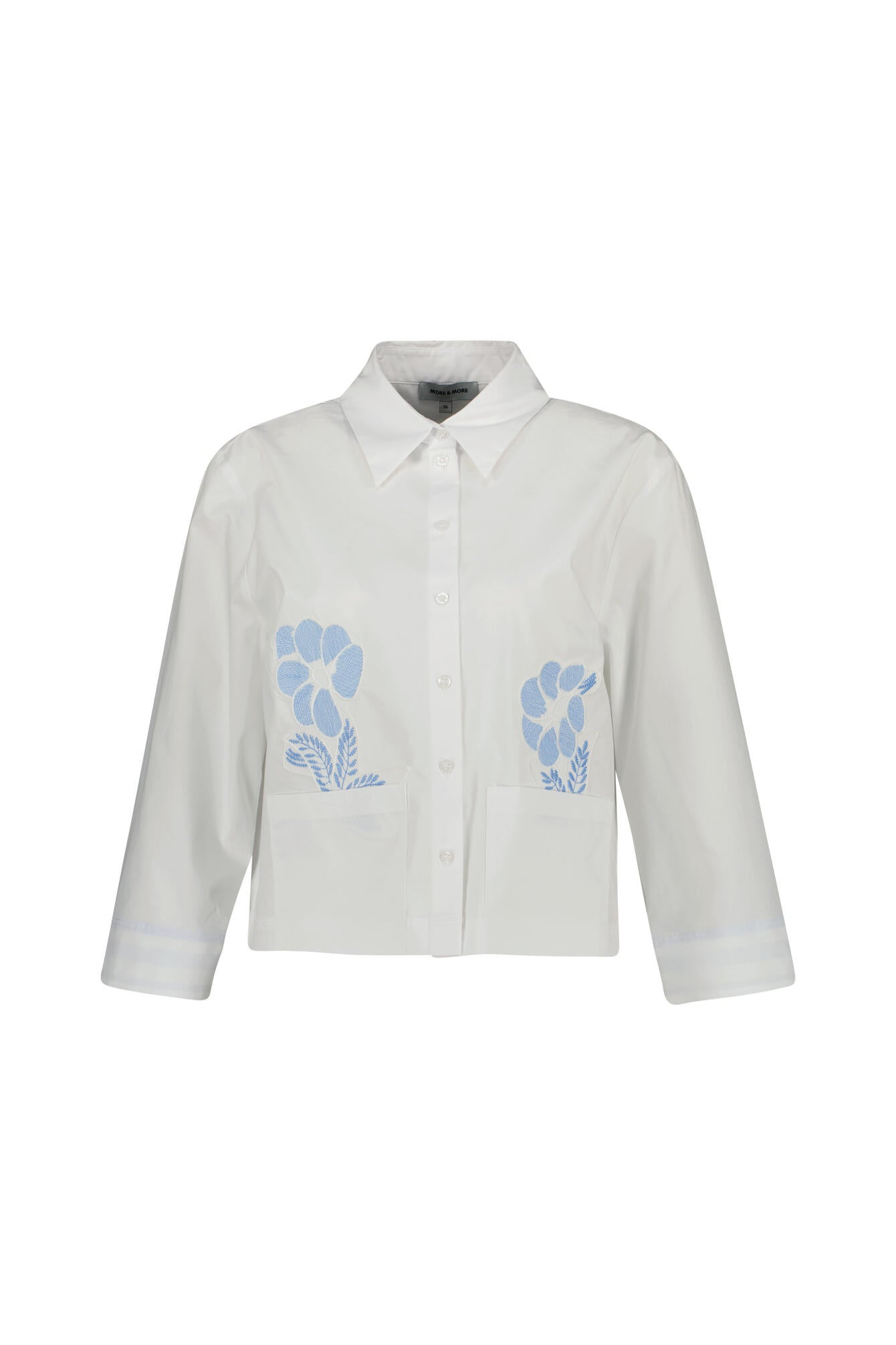 Bluse cropped aus Baumwollmix - 0010 - Weiß