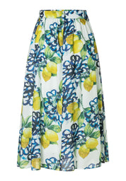 A-Linie-Rock Midi aus Baumwolle - 5041 - Gelb