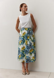 A-Linie-Rock Midi aus Baumwolle - 5041 - Gelb