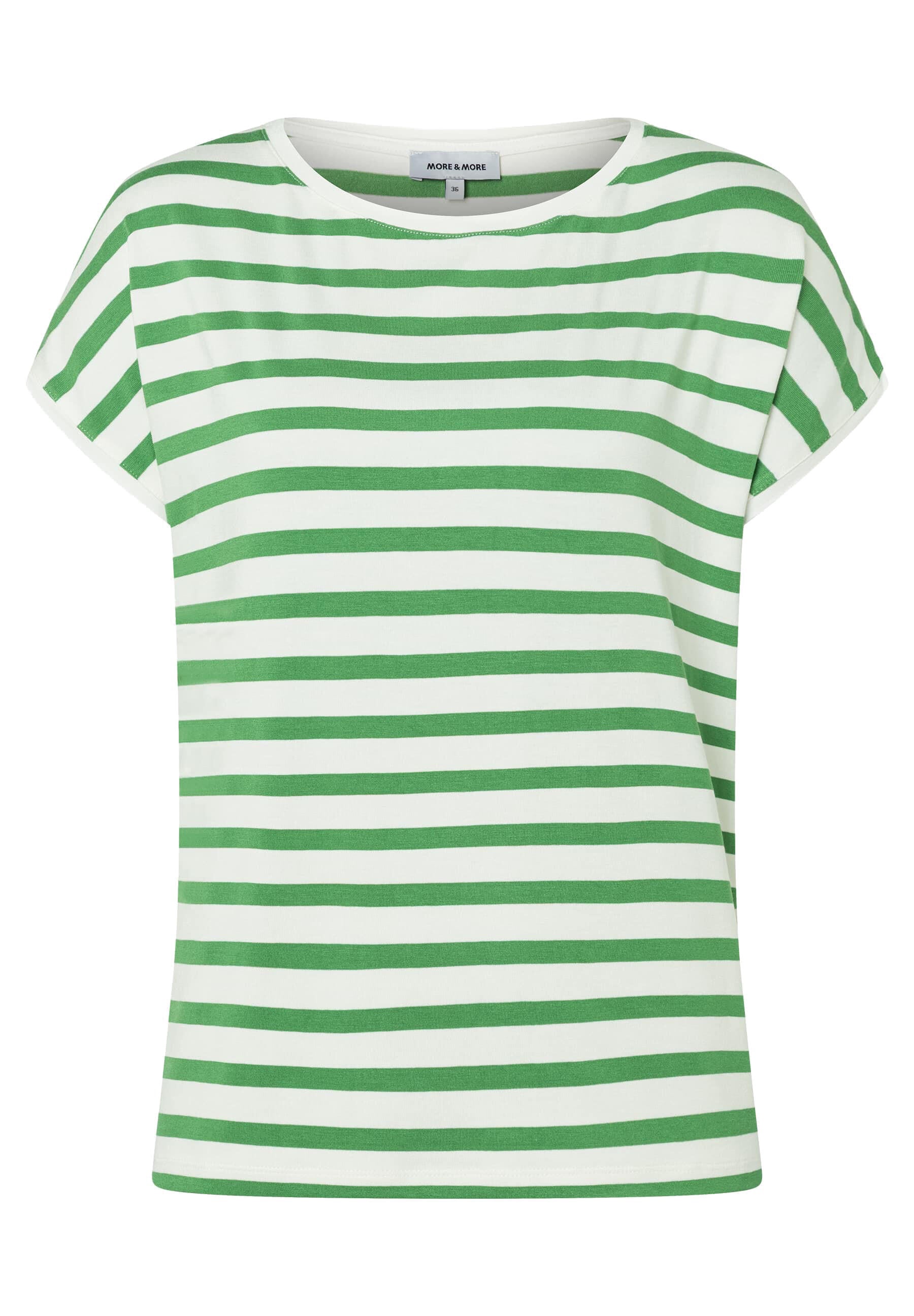 T-Shirt gestreift aus Viskose - 2640 - Grün